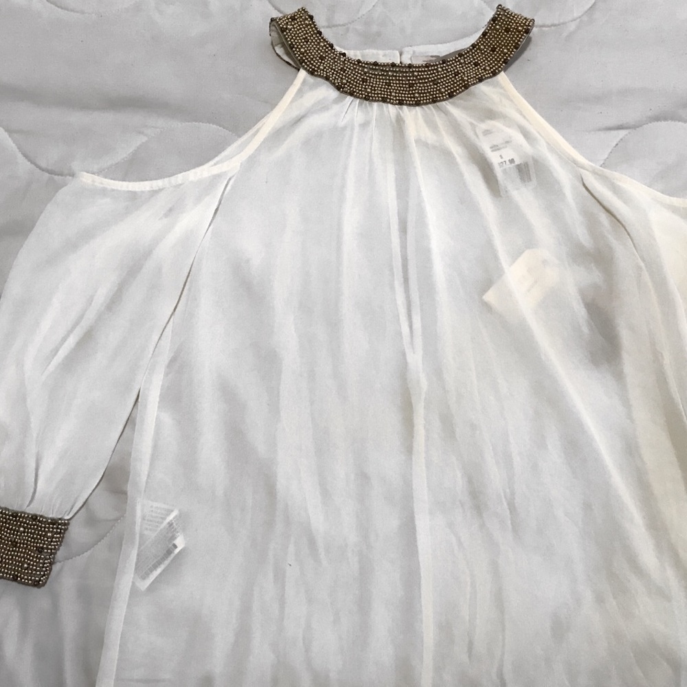 nwt cream cold shoulder f21 top